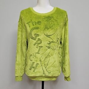 Green Grinch Velour Graphic Sweatshirt